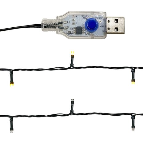 Kerstslinger met LED-lampjes 5 m goudkleurig 7