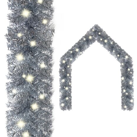 Kerstslinger met LED-lampjes 20 m zilverkleurig 1
