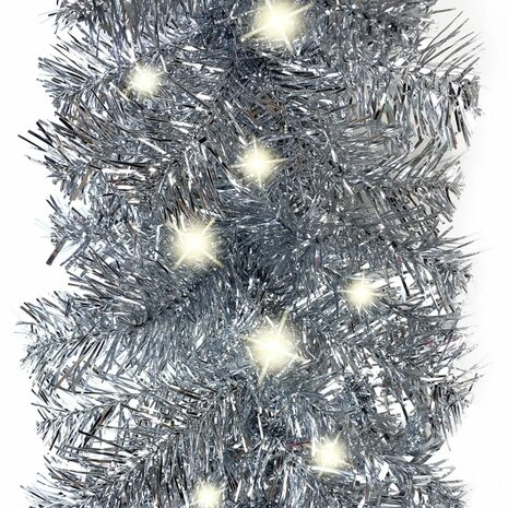 Kerstslinger met LED-lampjes 20 m zilverkleurig 3