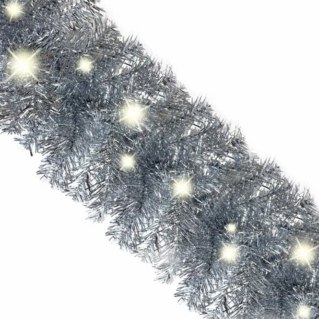 Kerstslinger met LED-lampjes 20 m zilverkleurig 5