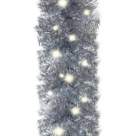 Kerstslinger met LED-lampjes 20 m zilverkleurig 6