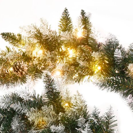 Kerstslinger met LED-lampjes 5,2 m PVC groen 5