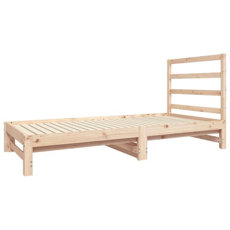 Slaapbank uitschuifbaar massief grenenhout 2x(90x190) cm 4