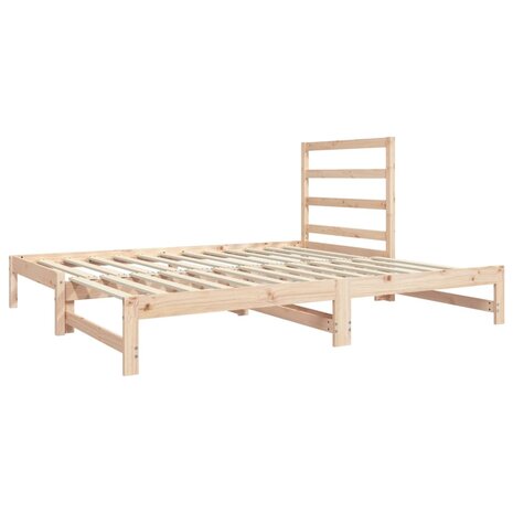 Slaapbank uitschuifbaar massief grenenhout 2x(90x190) cm 5