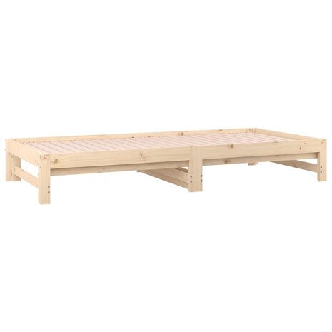Slaapbank uitschuifbaar massief grenenhout 2x(90x190) cm 6