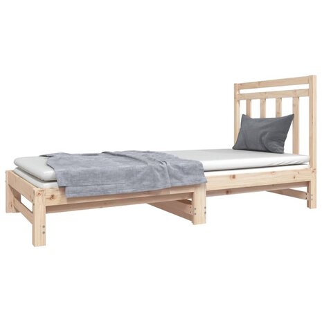 Slaapbank uitschuifbaar massief grenenhout 2x(90x190) cm 3