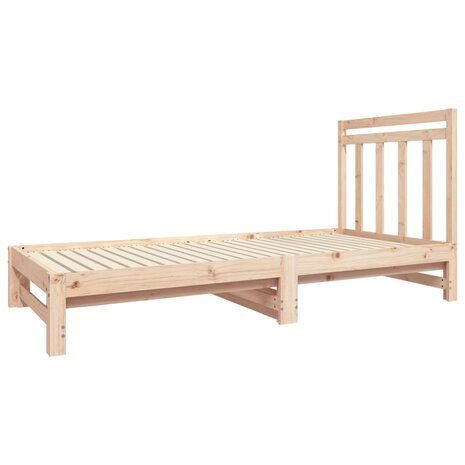 Slaapbank uitschuifbaar massief grenenhout 2x(90x190) cm 4