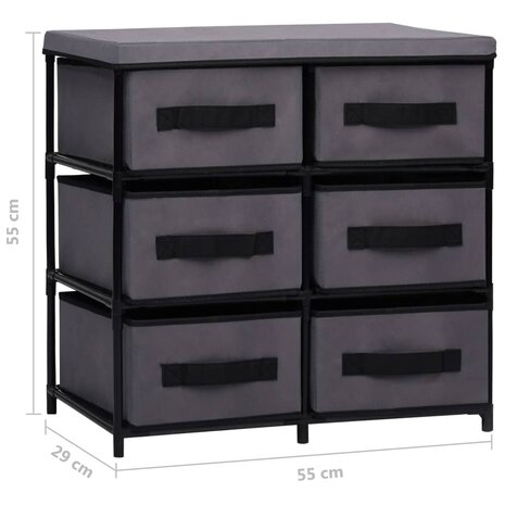 Opbergkast met 6 lades 55x29x55 cm staal grijs 10
