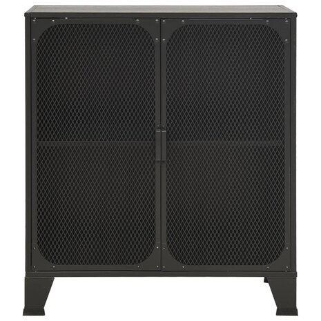 Opbergkast 72x36x82 cm metaal en MDF grijs 3