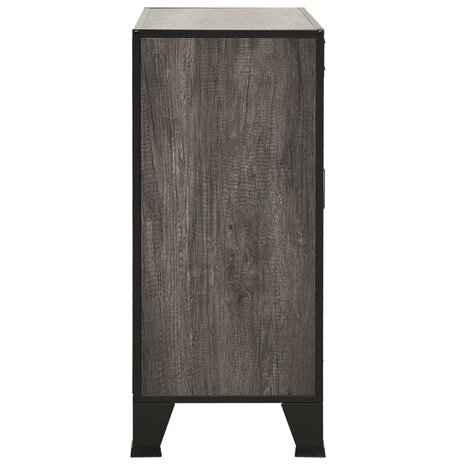 Opbergkast 72x36x82 cm metaal en MDF grijs 4