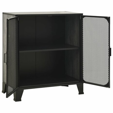 Opbergkast 72x36x82 cm metaal en MDF grijs 6