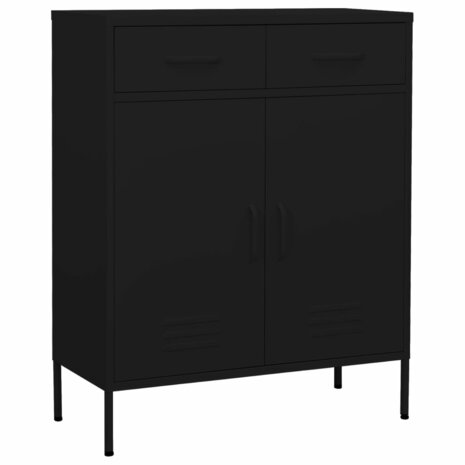 Opbergkast 80x35x101,5 cm staal zwart 1