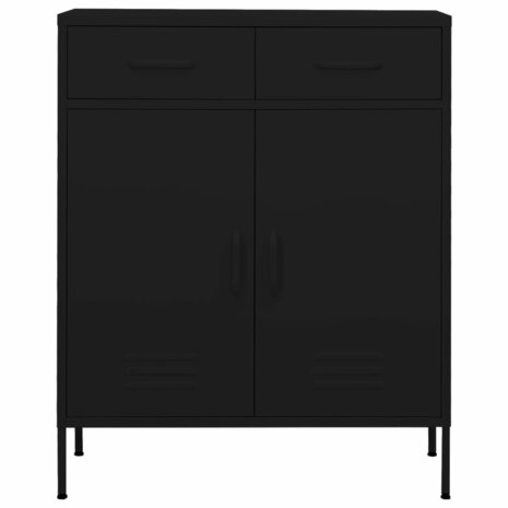 Opbergkast 80x35x101,5 cm staal zwart 2