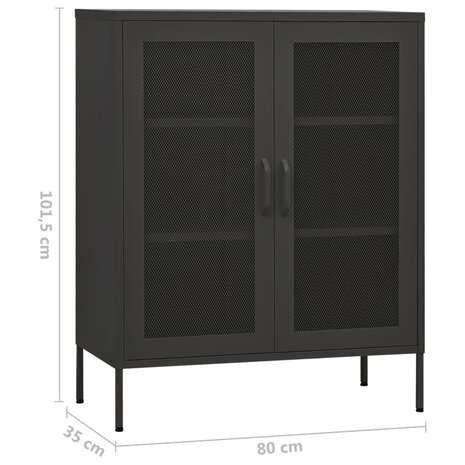 Opbergkast 80x35x101,5 cm staal antracietkleurig 9