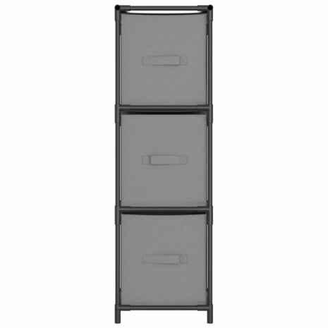 Opbergkast met 3 stoffen lades 34x34x101 cm staal grijs 3