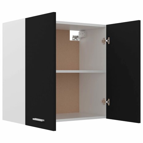 Hangkast 60x31x60 cm bewerkt hout zwart 5