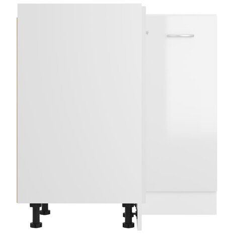 Hoekonderkast 75,5x75,5x81,5 cm spaanplaat hoogglans wit 6