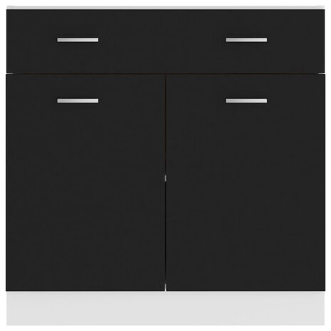 Onderkast met lade 80x46x81,5 cm bewerkt hout zwart 6