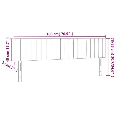 Hoofdborden 2 st 90x5x78/88 cm stof zwart 8