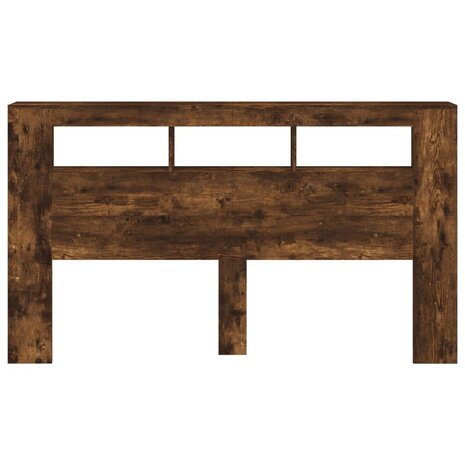 Hoofdeinde met LED 180x18,5x103,5 cm bewerkt hout gerookt eiken 6