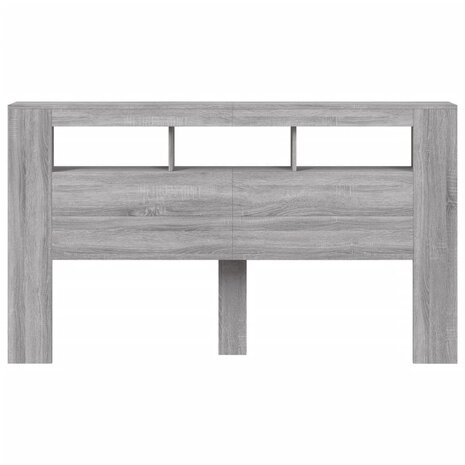 Hoofdeinde met LED 180x18,5x103,5 cm bewerkt hout grijs sonoma 6
