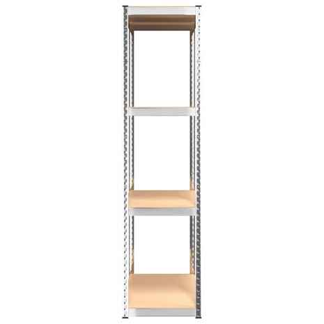 Opbergrek 4 Laags 3 st staal & bewerkt hout zilverkleurig 6