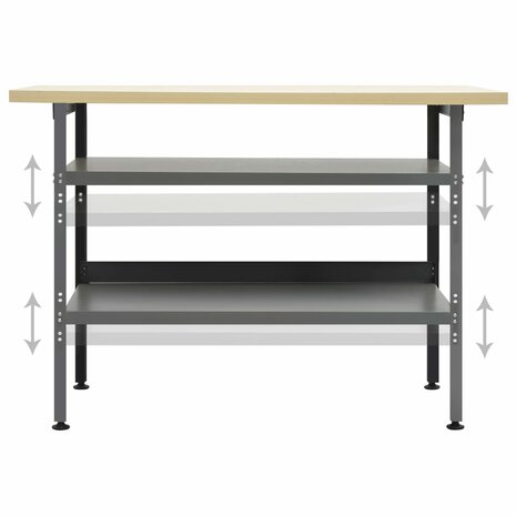 Werkbank 120x60x85 cm staal grijs 5