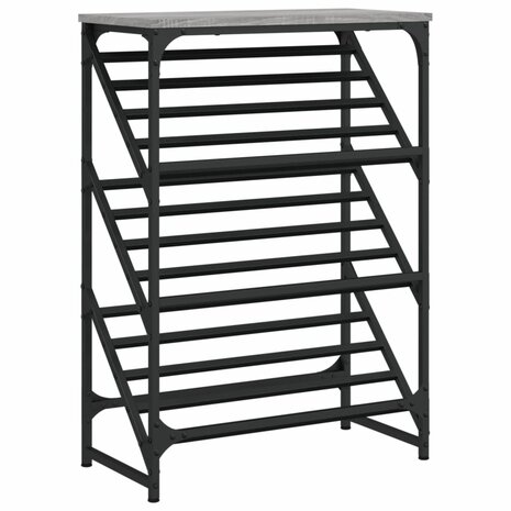 Schoenenrek 60x30x85 cm bewerkt hout grijs sonoma 2