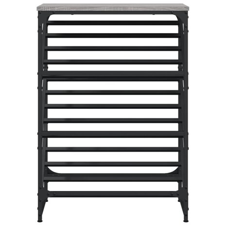 Schoenenrek 60x30x85 cm bewerkt hout grijs sonoma 4