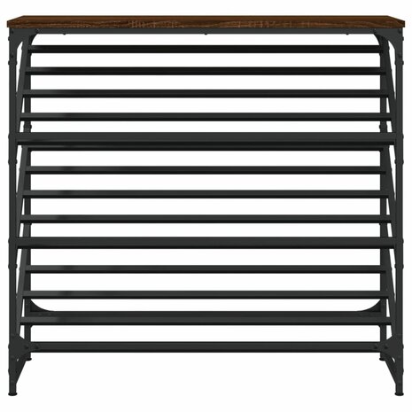 Schoenenrek 90x30x85 cm bewerkt hout bruin eikenkleur 4