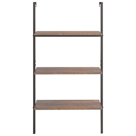 Ladderrek met 3 schappen 64x35x120,5 cm donkerbruin en zwart 3