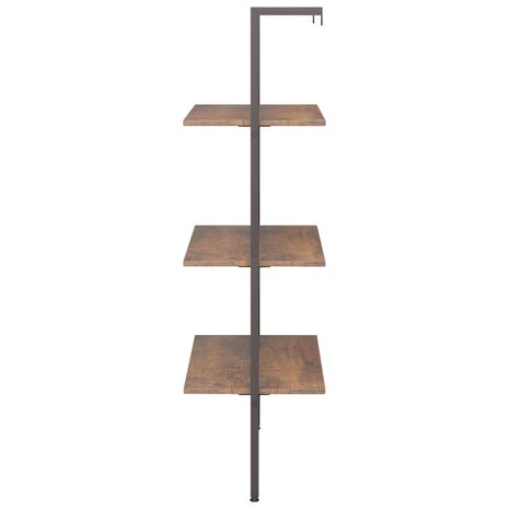 Ladderrek met 3 schappen 64x35x120,5 cm donkerbruin en zwart 4