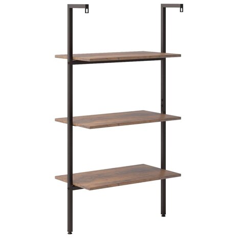 Ladderrek met 3 schappen 64x35x120,5 cm donkerbruin en zwart 5