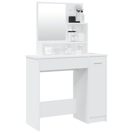 Kaptafel met spiegel 86,5x35x136 cm wit 4
