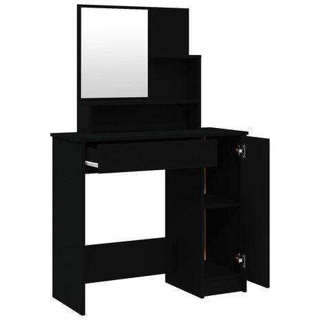 Kaptafel met spiegel 86,5x35x136 cm zwart 7