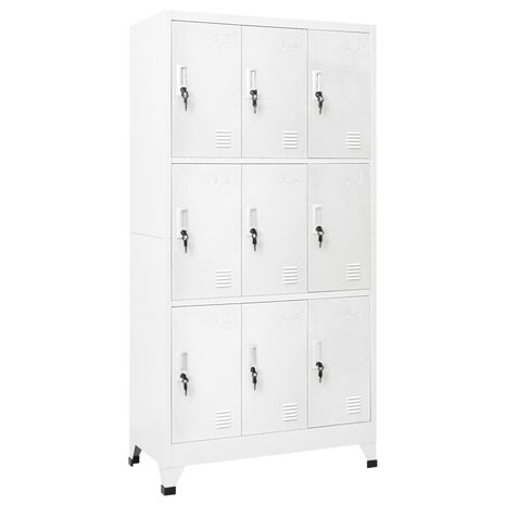Lockerkast met 9 vakken 90x45x180 cm staal grijs  1