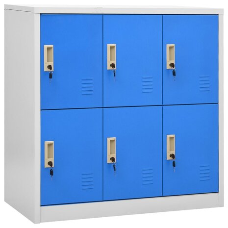 Lockerkasten 2 st 90x45x92,5 cm staal lichtgrijs en blauw 2