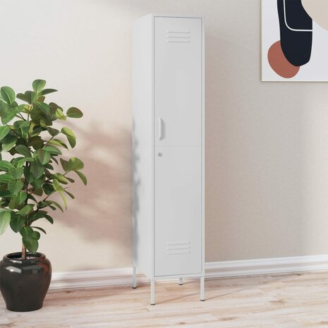 Lockerkast 35x46x180 cm staal wit 1