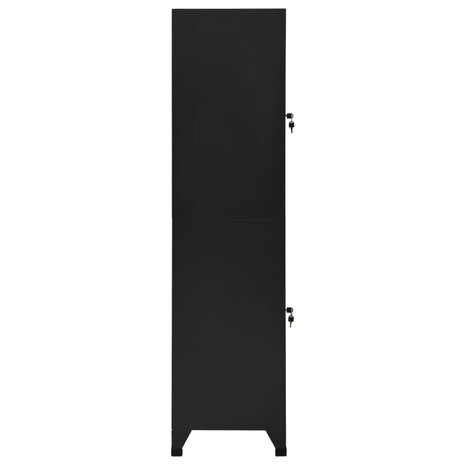 Lockerkast 38x45x180 cm staal zwart 4