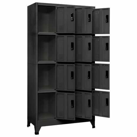 Lockerkast 90x45x180 cm staal antracietkleurig 3
