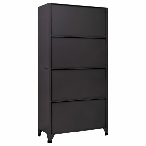 Lockerkast 90x40x180 cm staal antracietkleurig en wit 5