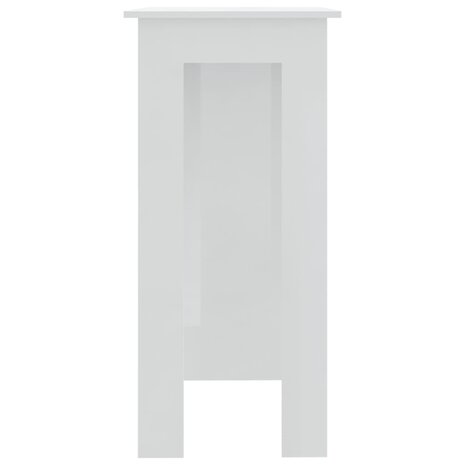 Bartafel met schap 102x50x103,5 cm bewerkt hout hoogglans wit 4