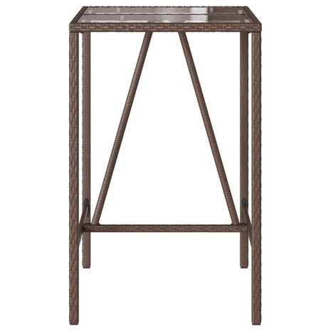 Tuinbartafel 70x70x110 cm poly rattan bruin 5