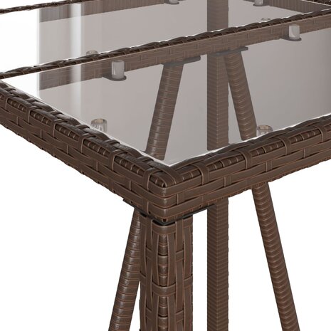 Tuinbartafel 70x70x110 cm poly rattan bruin 9