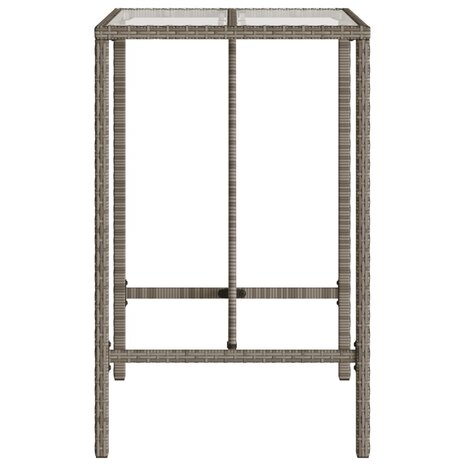 Tuinbartafel 70x70x110 cm poly rattan grijs 6