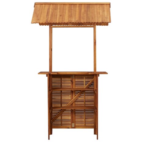 Bartafel met dak voor buiten 113x106x217 cm massief acaciahout 4