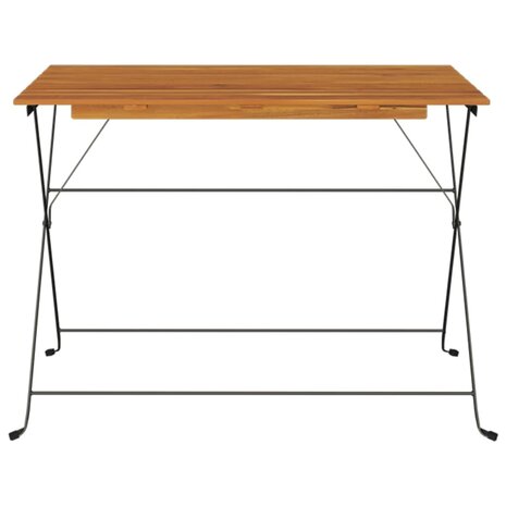 Bistrotafel inklapbaar 100x54x71 cm massief acaciahout en staal 3