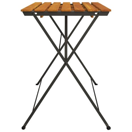 Bistrotafel inklapbaar 100x54x71 cm massief acaciahout en staal 4
