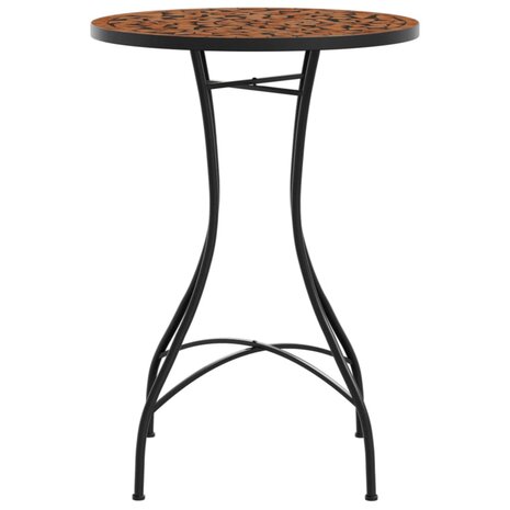 Bistrotafel mozaïek Ø50x70 cm keramiek terracottakleurig 5