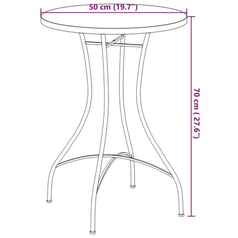 Bistrotafel mozaïek Ø50x70 cm keramiek terracottakleurig 11